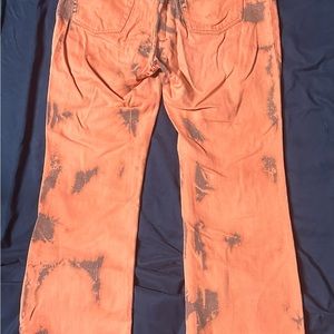 Roberto Cavalli denim orange w/gray tie dye. USA size 4-7 Made in Italy.